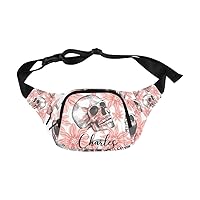 Personalized Fanny Packs with Photo/Name for Man Women - Custom Waist Bags - Custom Pack Bag Suitable for Outdoors Travel Running Hiking Walking Fishing - Personalized Birthday Gift for Dad，Mum (Flower 07)