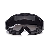 Over The Glasses(OTG) Riding Goggles with Adjustable Elastic Headband Extrude Sponge Liner Suitable for Wear Glasses Or Normal Vision (Light Grey)