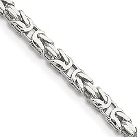 Sterling Silver 2.5mm Birdcage Byzantine Chain Necklace - 30