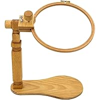 Phicus Adjustable Rotat Embroidery Frame Stand for Most Embroidery Hoop Cross Stitch Wooden Stand for Chinese Embroidery Frame - (Color: Wood Color)