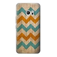 R3033 Vintage Wood Chevron Graphic Printed Case Cover for HTC 10