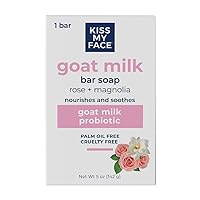 Goat Milk Bar Soap - Rose + Magnolia - Probiotic Goat Milk Soap Bar - Cruelty Free and Palm Oil Free (Rose + Magnolia, Pack of 1)