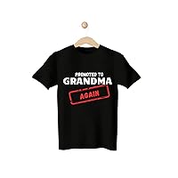 Baby Number 2 Pregnancy Announcement Funny Announcements For Husband Sweatshirt Shirt Tees Promoted to Grandma Again Family Babys Grandmother (4XL, Black)