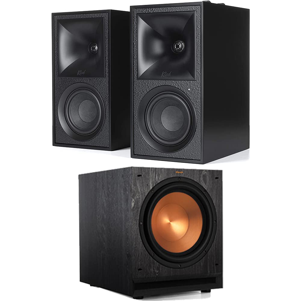 Klipsch The Fives with SPL-120 Subwoofer- Matte Black - Powered Speaker System with HDMI ARC and 12" Powered Klipsch Subwoofer