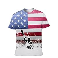 Unisex USA American Novelty T-Shirt Graphic-Colors Crewneck Funny Short-Sleeve: Performance Comfort Soft 3D Hipster Slim Tee