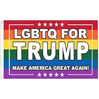 Flag for Garden, Room and Outdoor Polyester 3X5 TRUMP 2024 LGBTQ FOR TRUMP GAY LESBIAN FOR TRUMP 2024 FLAG BANNER