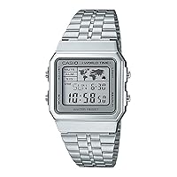 Casio Men's A500WA-7ACF Classic Digital Display Quartz Silver Watch