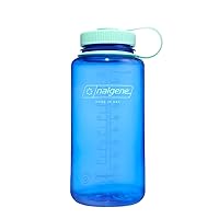 Nalgene Water Bottle - Lightweight Sustain Tritan BPA-Free Shatterproof Bottle for Backpacking, Hiking, Gym, 32 OZ, Wide Mouth, Cornflower Blue