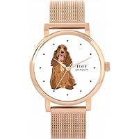 Brown Cocker Spaniel Dog Watch Ladies 38mm Case 3atm Water Resistant Custom Designed Quartz Movement Luxury Fashionable