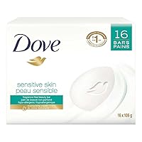 Dove Sensitive Skin - Unscented/Fragrance Free Hypo-Allergenic Beauty Bar, 3.73 oz / 106 g x 16 Pack