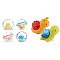 Munchkin® Float & Play BubblesTM Baby Bath Toy 4 Count and Bath Rattle Squirts Turtle & Snail 2 Pack