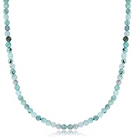 DECADENCE Sterling Silver Rhodium 2mm Rondelle Emerald Beaded 20