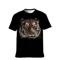 Mens Novelty-Graphic T-Shirt Cool-Tees Funny-Vintage Short-Sleeve Hip Hop: 3D Lion Print Couple Fashion Streetwear Son Gift