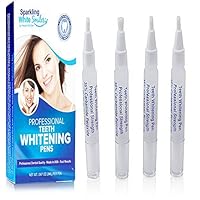 4 Pack Professional Teeth Whitening Pens - New Improved - Better Value - Fast Teeth Whitening Results - Dental Office Strength