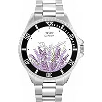 Purple Lavender Mens Wrist Watch 42mm Case Custom Design