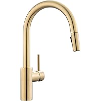 79724LG Costa Brushed Gold Kitchen Faucet with Pull Down Sprayer, 15-Inch High Arc Single Handle Kitchen Sink Faucet, Luxe Gold