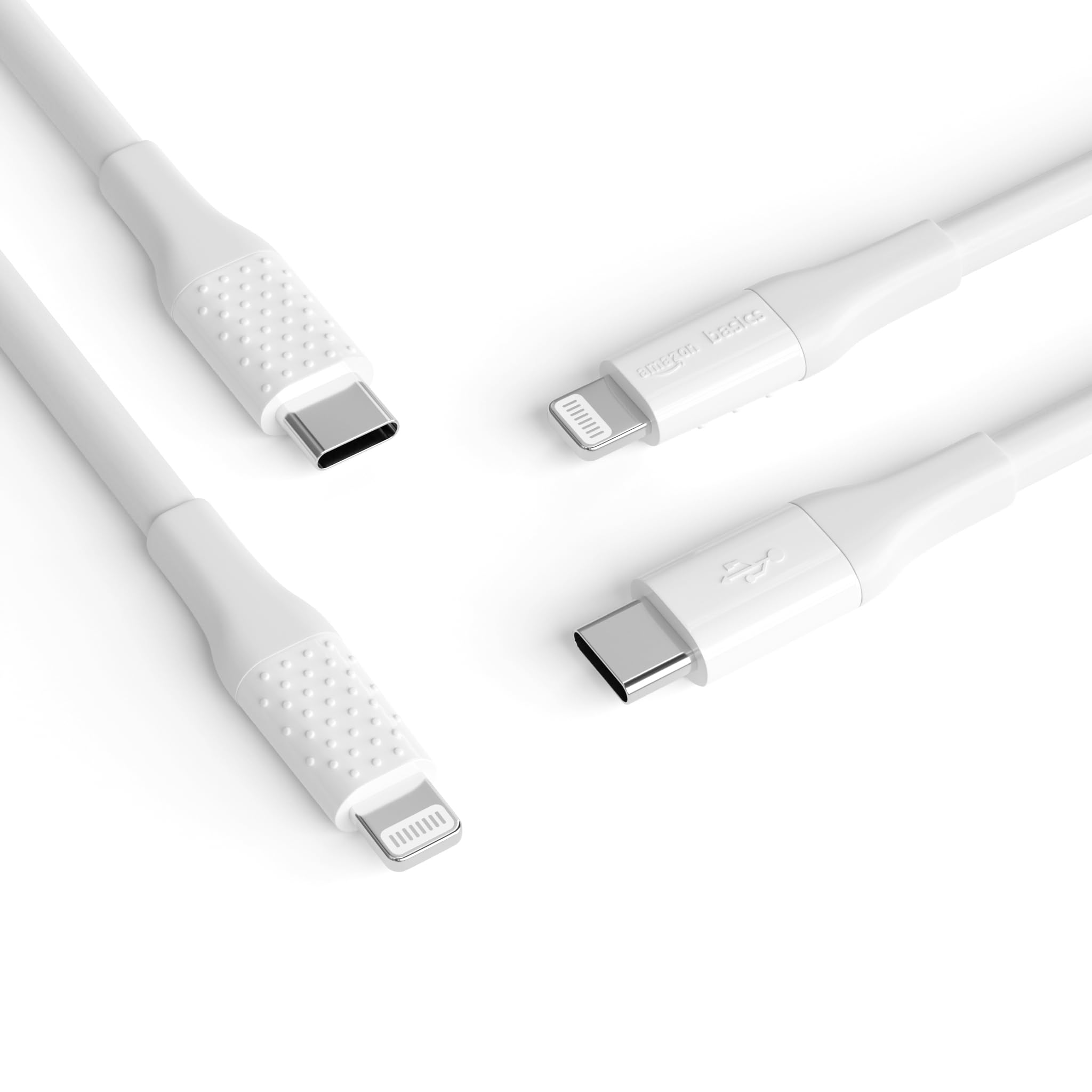 Amazon Basics Lightning to USB-C Cable for iPhone, 10 Feet, White