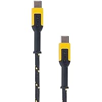 DEWALT USB C to USB C Cable, Braided Nylon USB C Charger Cable, 60W for iPhone 15/Pro/Plus/Pro Max, iPad Mini 6/ Pro, MacBook Pro 2020, Samsung Galaxy S23, 10 ft