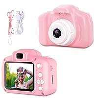 Capture Fun Moments: Kids Digital Camera with 1080P HD Video and 2.0 Inch IPS Screen - Ideal Christmas, Birthday, and Festival Toy Gifts for 3-8 Year Olds (Pink)