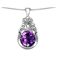 Sterling Silver Large Loving Mother and Family Pendant with Round 10mm