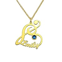 LONAGO Personalized Music Note Pendant Necklace Customized Name Necklace with Synthetic Birthstone Graduation Birthday Gift for Women Girls