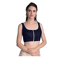 Women's Readymade Velvet Blouse For Sarees Indian Designer Bollywood Padded Stitched Crop Top Choli