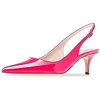 Axellion Sandals For Woman, Kitten Heel Pumps Pointed Toe Shoes Slip On Sandal Slingback Shoes For Dress