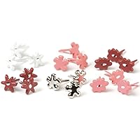 MAKING MEMORIES Flowers Brad Value Pack, 120-Pack-3 Designs, Red/Pink/Silver/White