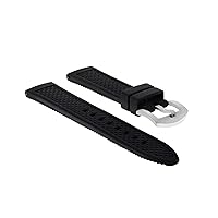 Ewatchparts 20MM SILICONE RUBBER BAND STRAP COMPATIBLE WITH 38MM CHRISTOPHER WARD TRIDENT WATCH BLACK