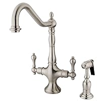 Kingston Brass KS1778ALBS Heritage Kitchen Faucet, 8-1/4-Inch, Brushed Nickel