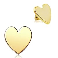 (With Anchor) Gold Plated Heart Dermal Top Surgical Steel (316L) 1 Piece