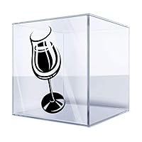Decal Sticker Glass of Wine Bar Restaurant Decoration 4 X 2,2