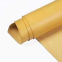 WUTA Leather Waxed Bull Vegetable Tanned Cowhide Leather Sheet DIY Genuine Leather Material Full Grain Cowhide for Crafts Tooling Sewing Wallet Earring Hobby (Yellow, 12 inchX24 inch)