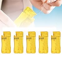 Auto Needle Threader for Hand Sewing, 2024 New Easy to Use Needle Threaders Tool Self-Thread Guide DIY Apparel Plastic Sewing Accessories Threader for Hand Stitching, Sewing Machine (Yellow*5PCs)