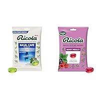 Ricola Max Cool Menthol Nasal Care Large Bag | Cough Suppressant Drops | Dual Action Liquid Center - 34 Count Berry Medley Throat Drops, 45 Count