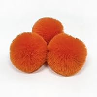 20pcs Mixed Color Faux Rabbit Fur Pompom Artificial Fur Balls for Keychains Hats Scarves Gloves Knitting Accessories ( Color : Orange , Size : 8cm )