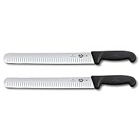 Victorinox 12-Inch Fibrox Pro Slicing Knife with Granton Blade, Quantity 2