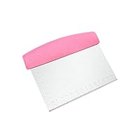 KUFUNG Stainless Steel Pastry Scraper Bench Scraper Chopper, Best as Pizza and Dough Cutter (Pink, 6 Inch)