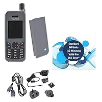 Thuraya XT-LITE Satellite Phone Telephone & Standard Prepaid SIM Card with 60 Units (40 Minutes) 365 Days Validity - Voice, Text Messaging SMS