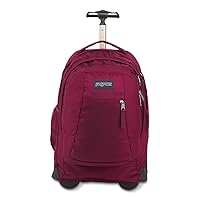 JanSport Driver 8 Rolling Backpack and Computer Bag - Durable Laptop Backpack with Wheels, Tuckaway Straps, 15-inch Laptop Sleeve - Premium Bag Rucksack -Russet Red