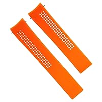 Ewatchparts 20MM SILICONE RUBBER STRAP BAND COMPATIBLE WITH TAG HEUER CARRERA CALIBER 16 CV2013 ORANGE
