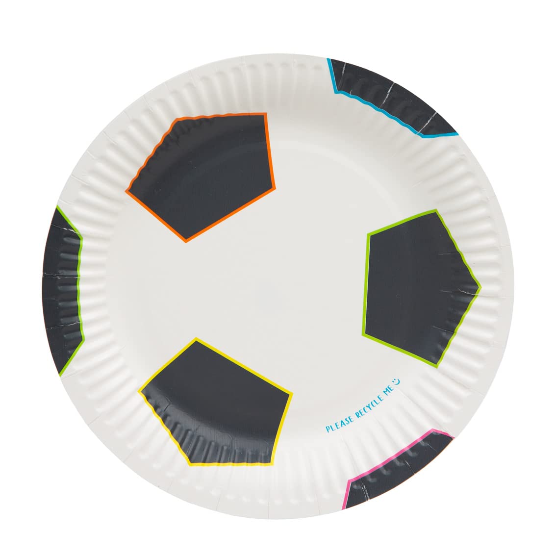 Talking Tables Soccer Plates | Pack of 12 Recyclable and Disposable Kids Party Tableware For Birthday, FIFA World Cup Football, Green, 18 centimeters