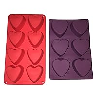 2 Silicone Heart Soap Molds –Valentines Day Holiday Hearts Shaped – Homemade Soaps Cake Bath Bombs – DIY Baked Party Gifts Supplies - Random Colors Baking Bundle by Jolly Jon