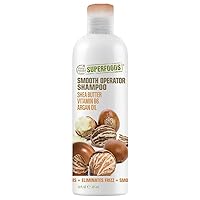 SuperFoods Smooth Operator Shampoo (Shea Butter, Vitamin B6 & Argan Oil) Eliminates Frizz, Smooths Unruly Hair & Color Safe | SuperFoods Beauty