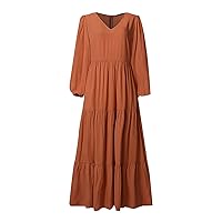 Women's Dresses 2024 Casual Half Sleeve Boho Dresses Swing Floral-Printed Holiday Cocktail Party Maxi Dresses, S-XL