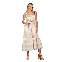 Made Just for You! Very J Striped Woven Smocked Midi Cami Dress