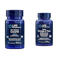 Super Ubiquinol CoQ10 with Enhanced Mitochondrial Support & Super Omega-3 Plus EPA/DHA Fish Oil, Sesame Lignans, Olive Extract, Krill & Asta