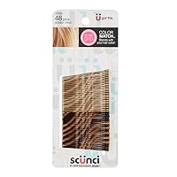 Scunci by Conair No-Slip Grip bobby pins - bobby pins brown hair - hair accessories for women - Color Match Blonde & Brunette - 48 Count