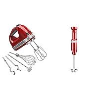 KitchenAid 9-Speed Hand Mixer + Variable Speed Corded Hand Blender Bundle | Empire Red