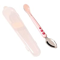 Double Head Baby Silicone Spoon Portable Scraping Mud Spoon Baby Led Weaning Supplies Workmanship Design Mud Spoon Soft Baby Fruit Scraping Infant Training Scrapping Fruits Children